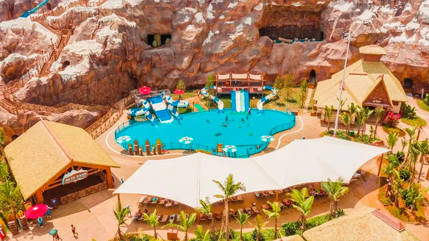 海南海花岛水上王国仿真茅草瓦案例