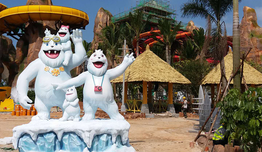 恒大海花岛儿童乐园仿真茅草案例